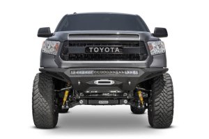 Toyota Tundra Bumper - Front - Addictive Desert Designs - Stealth Fighter w/ Winch Mount & Sensors - Hammer Black, Satin Black - `14-`27